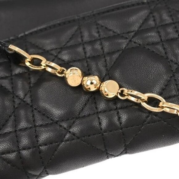 Christian Dior Black Lambskin Cannage Evening Baguette Handbag MA-0051 136132 - Picture 3 of 10